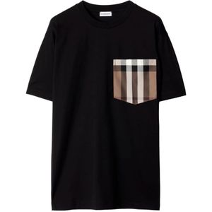 Burberry, Dames, Tops, Zwart, Maat: L Katoen,