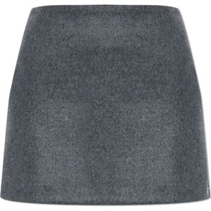 Sportmax, Dames, Rokken, Grijs, Maat: S Wol,
