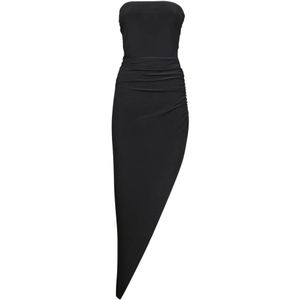 Norma Kamali, Dames, Jurken, Zwart, Maat: S Spandex,