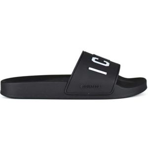 Dsquared2 Zwarte Icon Slides , Black , Dames , Maat: 35 EU