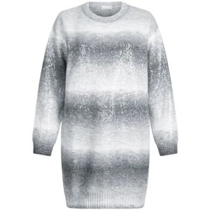 Liu Jo - Korte Gebreide Jurk - Grijs - Wolmix - Ronde Hals