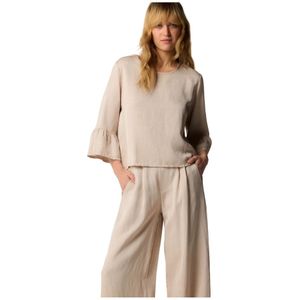 Kocca, Dames, Blouses & Shirts, Beige, Maat: L Linnen,