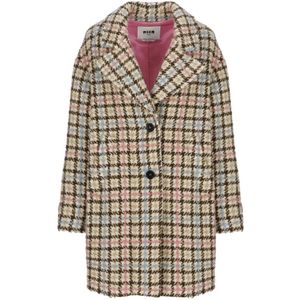 Msgm, Dames, Mantels, Beige, Maat: XS Wol,