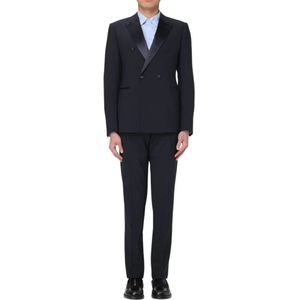 Emporio Armani, Heren, Pakken, Blauw, Maat: S