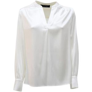 Emma&Gaia, Dames, Blouses & Shirts, Wit, Maat: M Satijn,