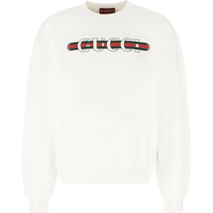 Gucci, Heren, Sweatshirts & Hoodies, Wit, Maat: M Katoen,