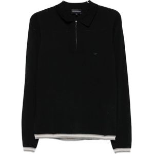 Emporio Armani, Heren, Tops, Zwart, Maat: L Zijde,