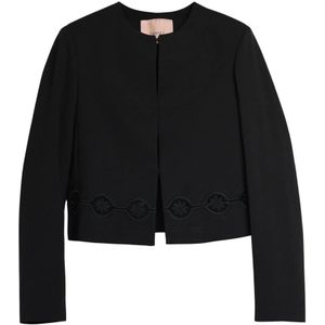 Twinset, Dames, Jassen, Zwart, Maat: S