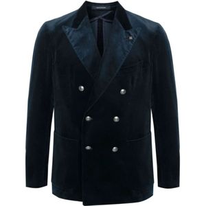 Tagliatore, Heren, Jassen, Blauw, Maat: L Velours,