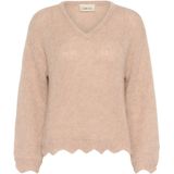 Cream - CRNiso - Pullover - Bruin - V-hals - Gebreide Trui