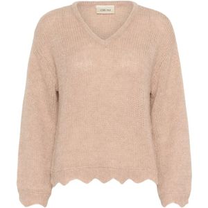 Cream - CRNiso - Pullover - Bruin - V-hals - Gebreide Trui