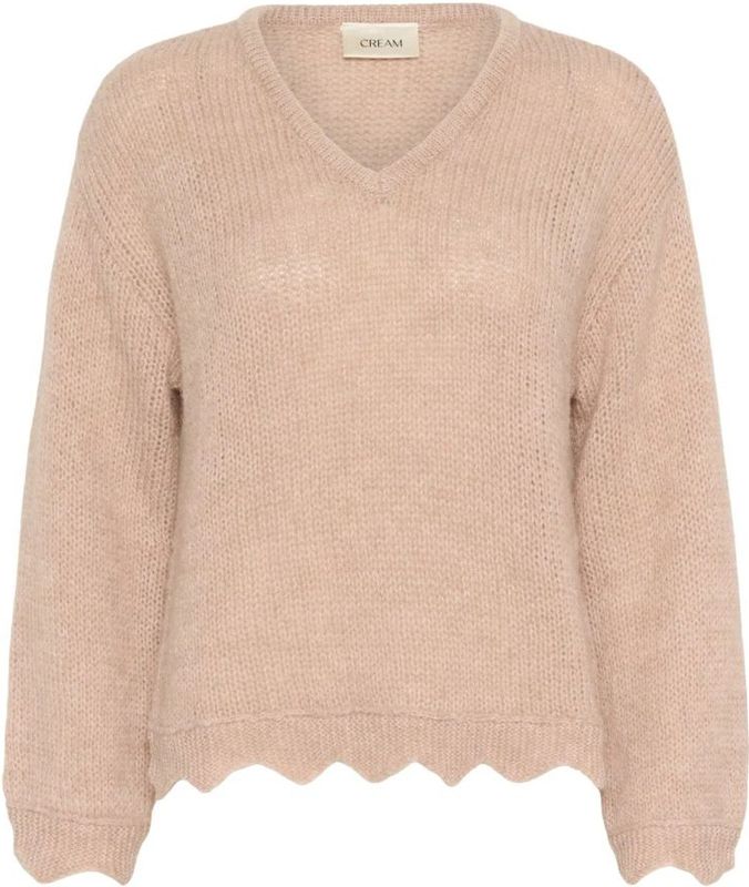 Cream - CRNiso - Pullover - Bruin - V-hals - Gebreide Trui