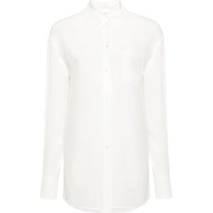 Sportmax, Dames, Blouses & Shirts, Wit, Maat: XS Zijde,