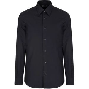 Emporio Armani, Heren, Overhemden, Zwart, Maat: S