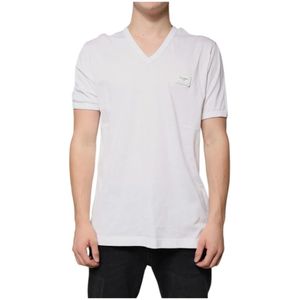 Dolce & Gabbana - TSH87693 - T-shirt - Wit - V-hals - Korte Mouwen