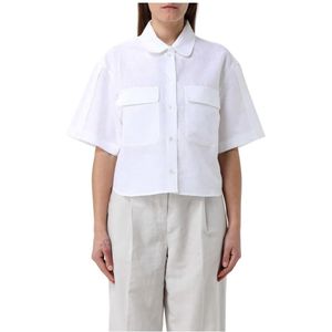 Colmar, Dames, Blouses & Shirts, Wit, Maat: S Linnen,