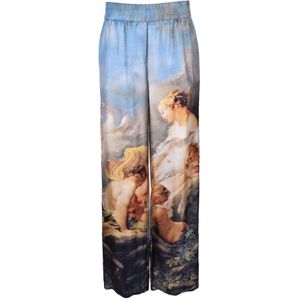 Roberto Cavalli, Dames, Broeken, Veelkleurig, Maat: S Zijde,