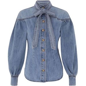 Zimmermann, Dames, Blouses & Shirts, Blauw, Maat: S Denim,