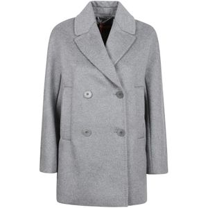 Max Mara Studio, Dames, Mantels, Grijs, Maat: S