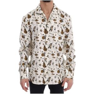 Dolce & Gabbana - Overhemden - Veelkleurig - Zijden Jazz Motief Print Shirt