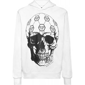 Philipp Plein, Heren, Sweatshirts & Hoodies, Wit, Maat: L Katoen,