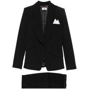 Elisabetta Franchi, Dames, Jassen, Zwart, Maat: L Tweed,