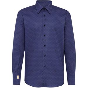 Billionaire, Heren, Overhemden, Blauw, Maat: XS Katoen,