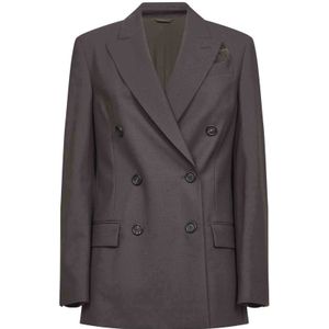 Brunello Cucinelli, Dames, Jassen, Bruin, Maat: S Zijde,