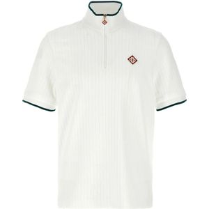 Casablanca Witte Fluwelen Rits Funnel Hals Top , White , Heren , Maat: M