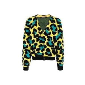 Versace WOV Leopard Trui , Black , Heren , Maat: L