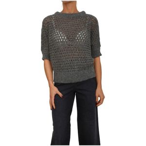 Nenette, Dames, Truien, Grijs, Maat: S Wol,