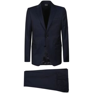 Zegna, Heren, Pakken, Blauw, Maat: 2XL Wol,