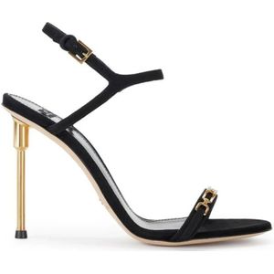 Elisabetta Franchi, Dames, Schoenen, Zwart, Maat: 37 EU Leer,