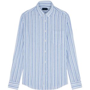Paul & Shark, Heren, Overhemden, Blauw, Maat: XL Linnen,