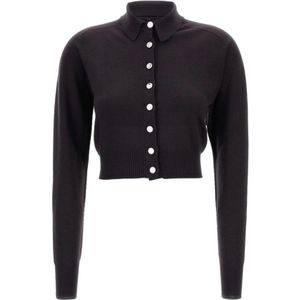 Sportmax, Dames, Truien, Bruin, Maat: L Wol,