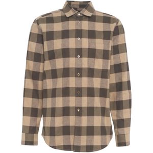 Portuguese Flannel, Heren, Overhemden, Bruin, Maat: M Katoen,