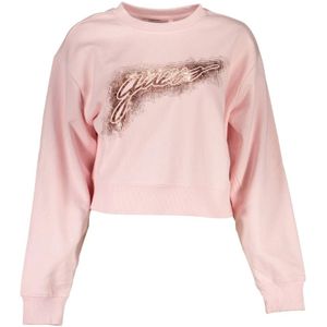 Guess - Sweatshirt - Roze - Katoen