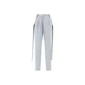 Burberry Slim-Fit Viscose Broek , Gray , Dames , Maat: 2XS