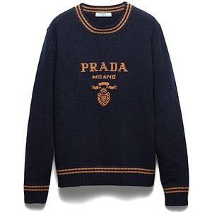 Prada, Heren, Truien, Blauw, Maat: 3XS