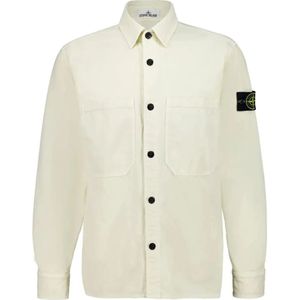 Stone Island, Heren, Overhemden, Wit, Maat: XL