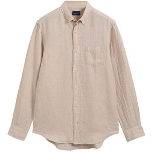 Gant, Heren, Overhemden, Beige, Maat: XL Katoen,