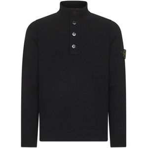 Stone Island, Heren, Truien, Zwart, Maat: S Wol,