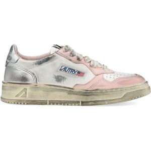 Autry Witte Roze Medalist Lage Sneakers , Multicolor , Dames , Maat: 36 EU