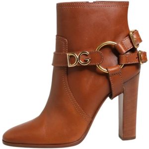 Dolce & Gabbana, Dames, Schoenen, Bruin, Maat: 35 EU Leer,