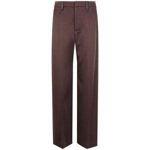 Brunello Cucinelli, Dames, Broeken, Bruin, Maat: 2XS Katoen,