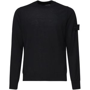 Stone Island, Heren, Truien, Zwart, Maat: M Wol,