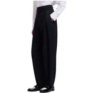 Emporio Armani, Dames, Broeken, Zwart, Maat: 2XS Satijn,