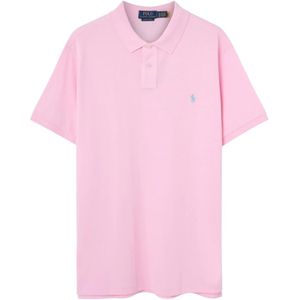 Polo Ralph Lauren - Custom Slim-Fit T-shirt - Roze - Katoen - Polo T-shirt met Pony Borduursel