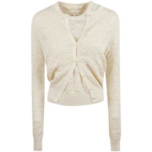 Chloé, Dames, Truien, Beige, Maat: L Katoen,