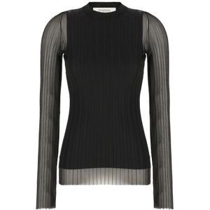 Sportmax, Dames, Tops, Zwart, Maat: S Polyamide,